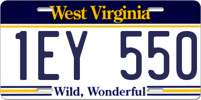 WV license plate 1EY550