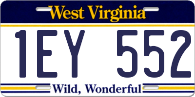 WV license plate 1EY552