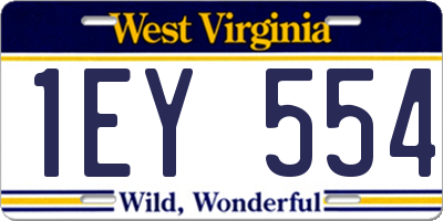WV license plate 1EY554