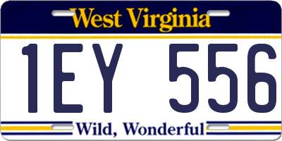 WV license plate 1EY556