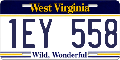 WV license plate 1EY558