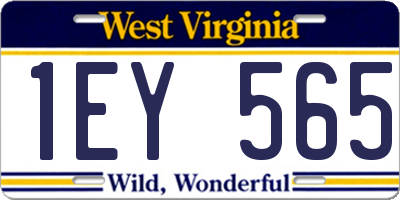 WV license plate 1EY565