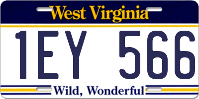 WV license plate 1EY566