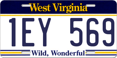 WV license plate 1EY569