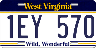 WV license plate 1EY570