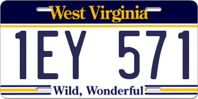 WV license plate 1EY571