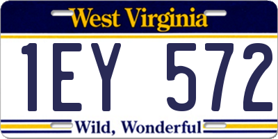 WV license plate 1EY572