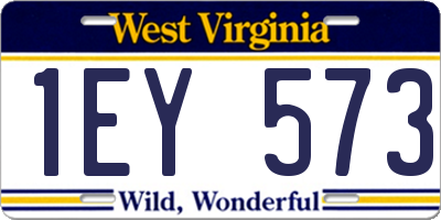 WV license plate 1EY573