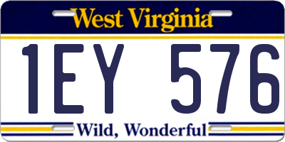 WV license plate 1EY576