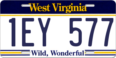WV license plate 1EY577