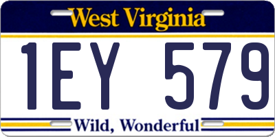 WV license plate 1EY579