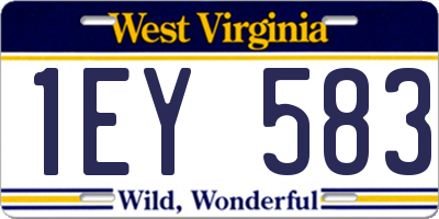 WV license plate 1EY583