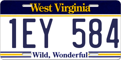 WV license plate 1EY584