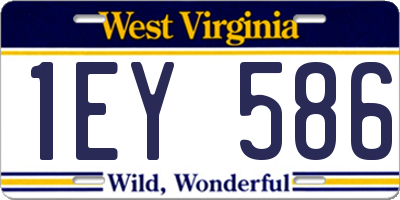WV license plate 1EY586