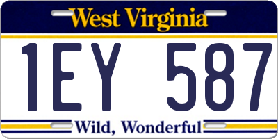 WV license plate 1EY587