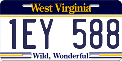 WV license plate 1EY588