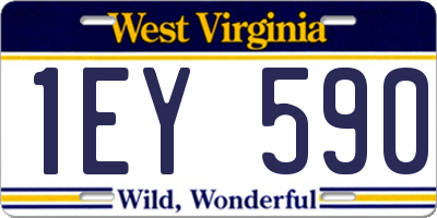 WV license plate 1EY590