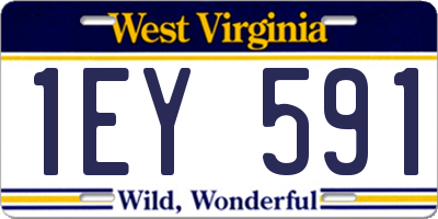 WV license plate 1EY591