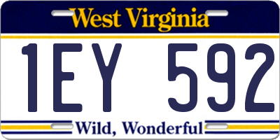 WV license plate 1EY592
