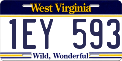 WV license plate 1EY593