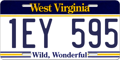 WV license plate 1EY595