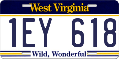 WV license plate 1EY618