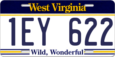 WV license plate 1EY622