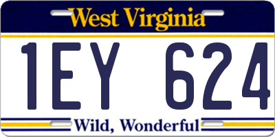 WV license plate 1EY624
