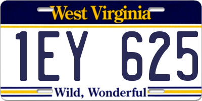 WV license plate 1EY625