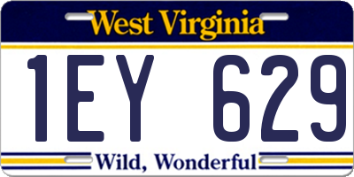 WV license plate 1EY629