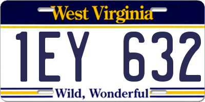 WV license plate 1EY632