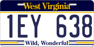 WV license plate 1EY638