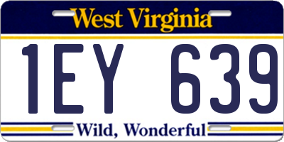 WV license plate 1EY639