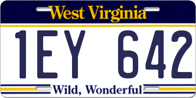 WV license plate 1EY642