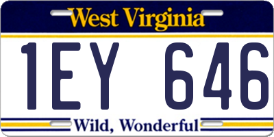 WV license plate 1EY646