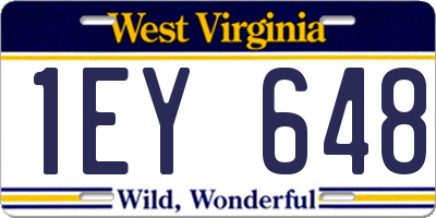 WV license plate 1EY648