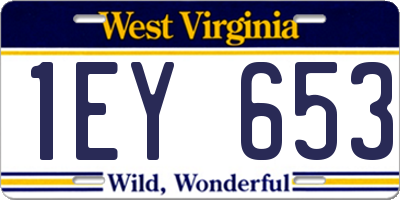 WV license plate 1EY653