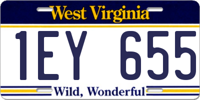 WV license plate 1EY655