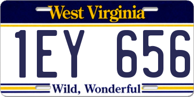 WV license plate 1EY656