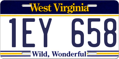 WV license plate 1EY658