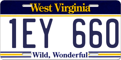 WV license plate 1EY660