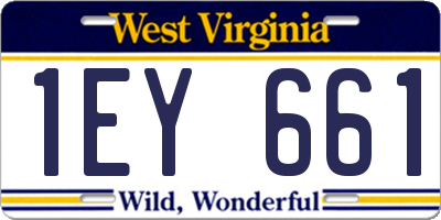 WV license plate 1EY661