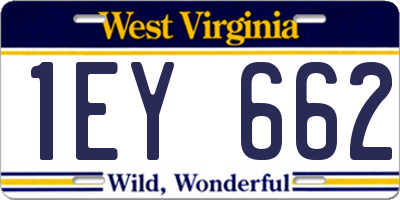 WV license plate 1EY662