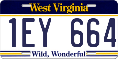 WV license plate 1EY664