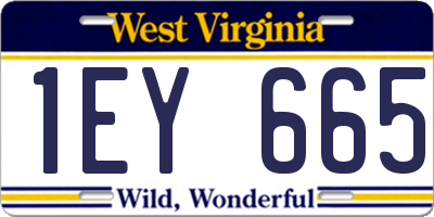 WV license plate 1EY665