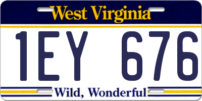 WV license plate 1EY676
