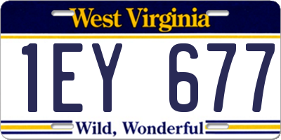 WV license plate 1EY677