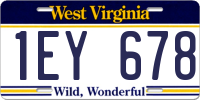 WV license plate 1EY678