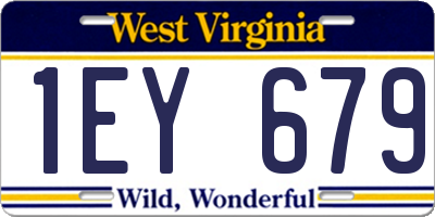 WV license plate 1EY679