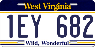WV license plate 1EY682